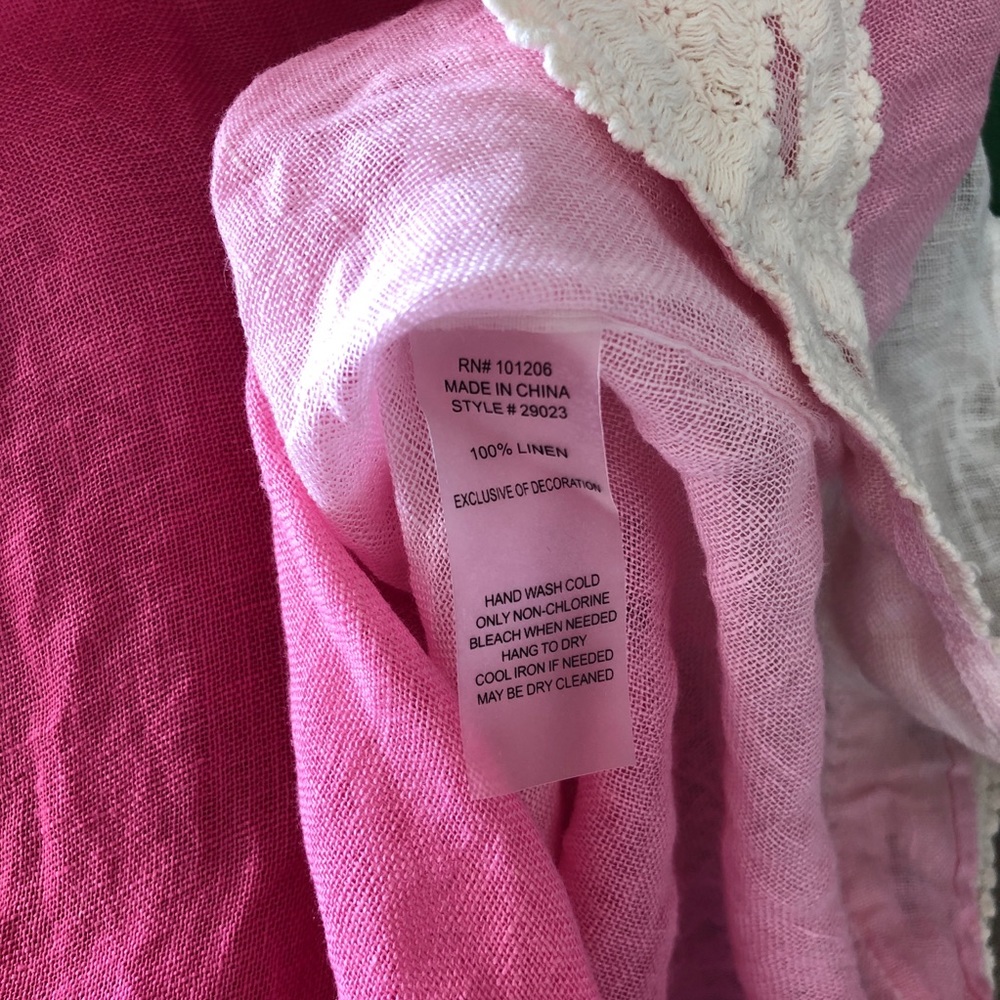 Soft Surroundings Tunic Poncho Pink Ombre Linen - Picture 10 of 10